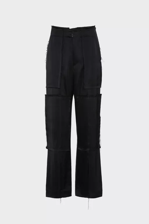 Patchwork Satin Trousers - Pants