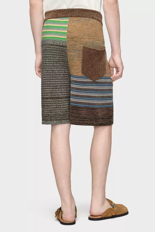 Patchwork Knit Shorts - Shorts