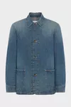 Blue - Denim caban jacket