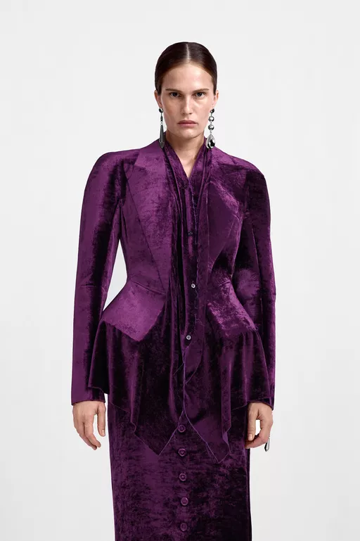 Fusion Velvet Structured Blazer - Jackets