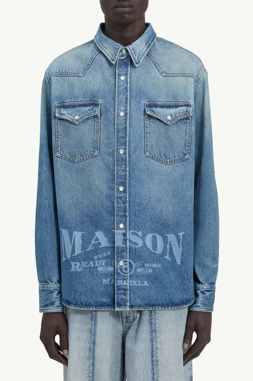 Laser-printed denim shirt - Shirts