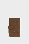 Brown - Four stitches zip wallet
