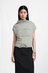 Sage green - Twisted Back Cotton Top