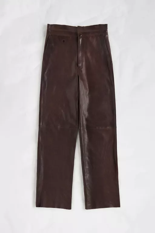 Fusion Leather Wide-leg Trousers