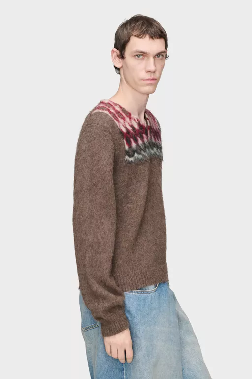 Maglione con scollo a V in lana alpaca - Completo