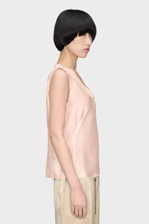 Silk V-Neck Top - Tops