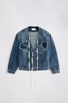 Blue - Distressed Assemblage Denim Jacket