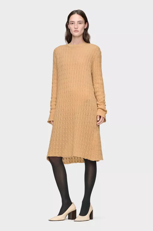 Wool Cashmere Knit Midi Dress - Midi Dress