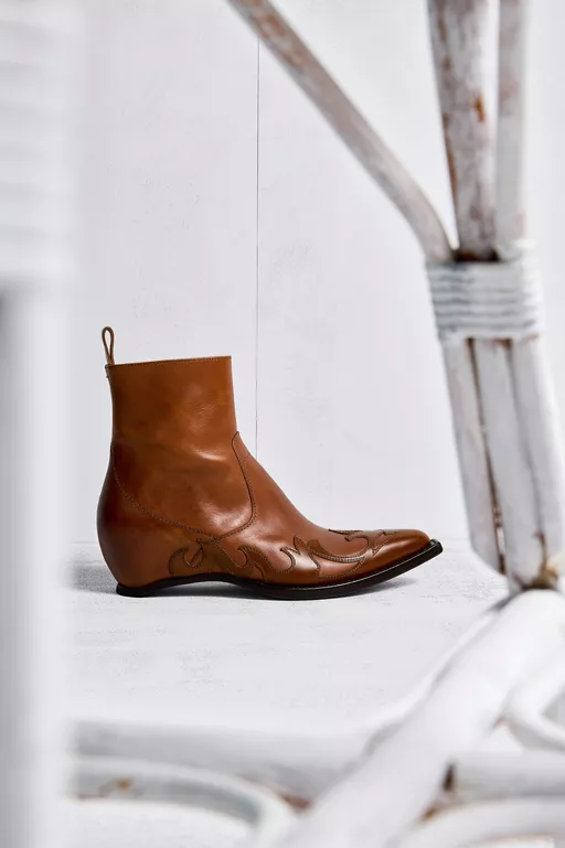 Stivaletti western Heel-less con motivo fiamme - Stivaletti