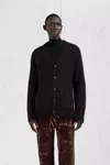 Aubergine - Velvet Patch Mohair Cardigan