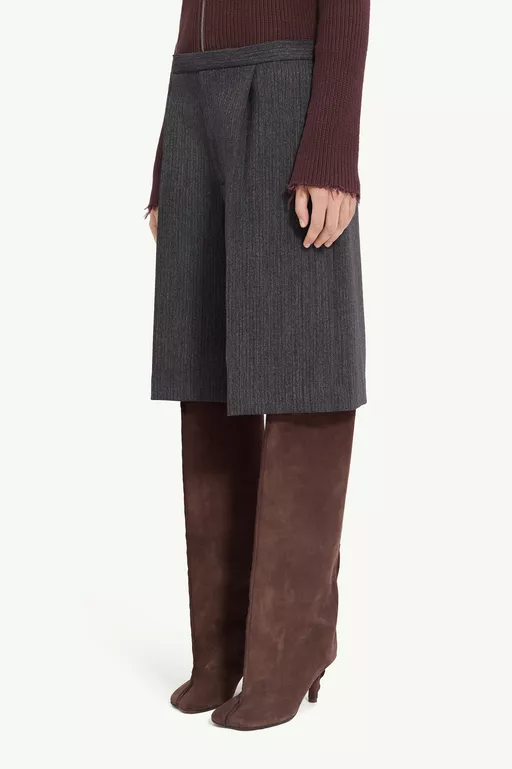 Striped wool blend tailored shorts - Shorts