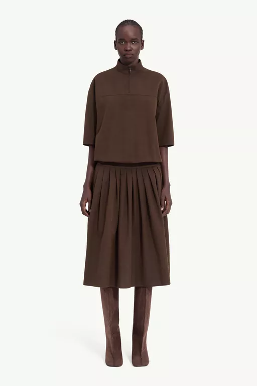 Wool shirting shirt dress - Maxi Dress