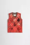 Red - Argyle Knit Sleeveless Top