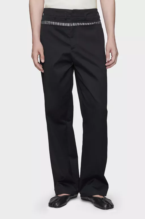 Waxed cotton wide-leg trousers - Pants