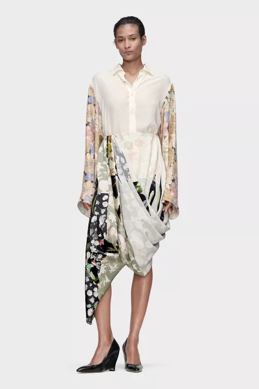 Camisa de seda con estampado floral - Camisas