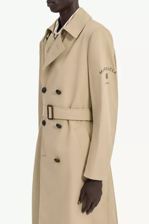 Double-Breasted Belted Trench Coat - Raincoats