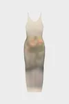 Ecru - Robe longue en maille