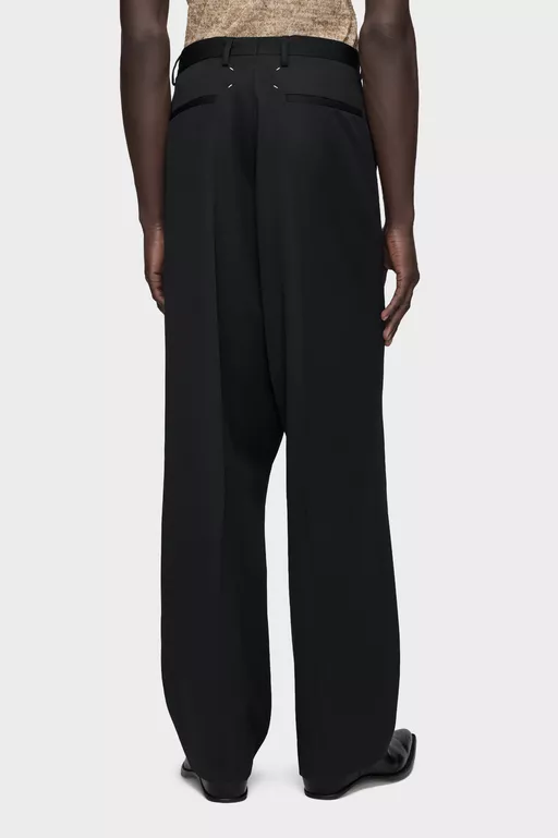 Pantaloni in lana a cavallo basso - Pantaloni
