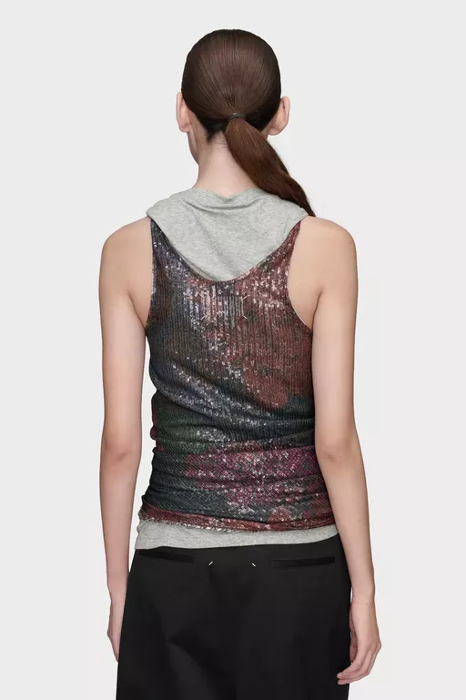 Printed Draped Top - Tops