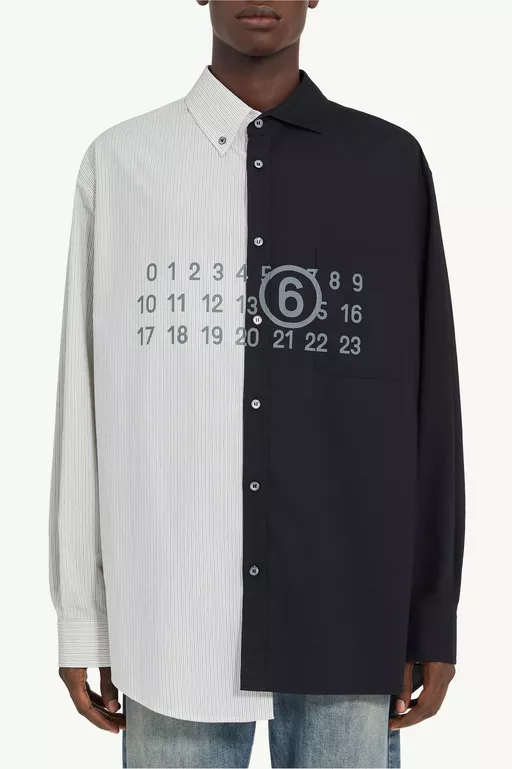 Two-tone cotton poplin shirt - Shirts