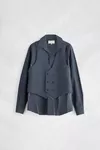 Bleu - Chemise &agrave; imprim&eacute; en soie Assemblage