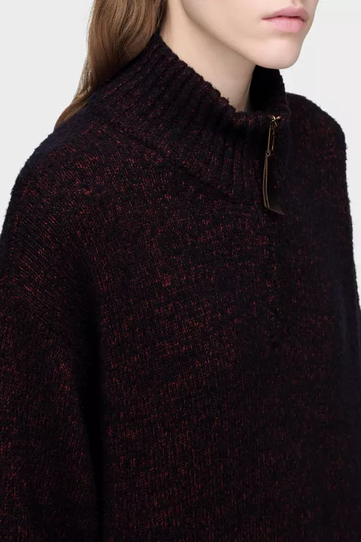 Half-Zip Knit Sweater - Crewneck
