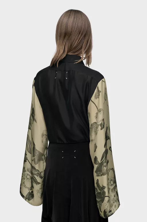 Camisa de seda con estampado floral - Camisas
