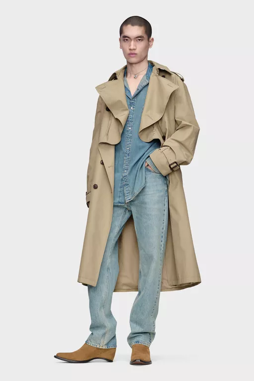 Taped Denim Shirt - Long-sleeved Shirt