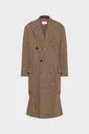 Brown - Double-breasted wool coat