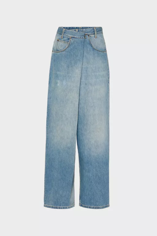 Wrap Denim Jeans - Denim