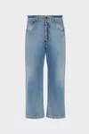 Blue jeans - Straight-leg cropped jeans