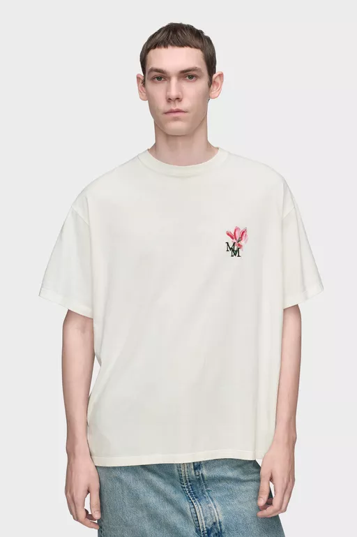 Floral MM Embroidered Cotton T-Shirt - T-shirts