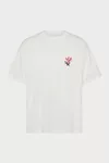 White - Floral MM Embroidered Cotton T-Shirt