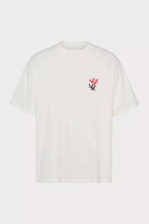 Floral MM Embroidered Cotton T-Shirt - T-shirts
