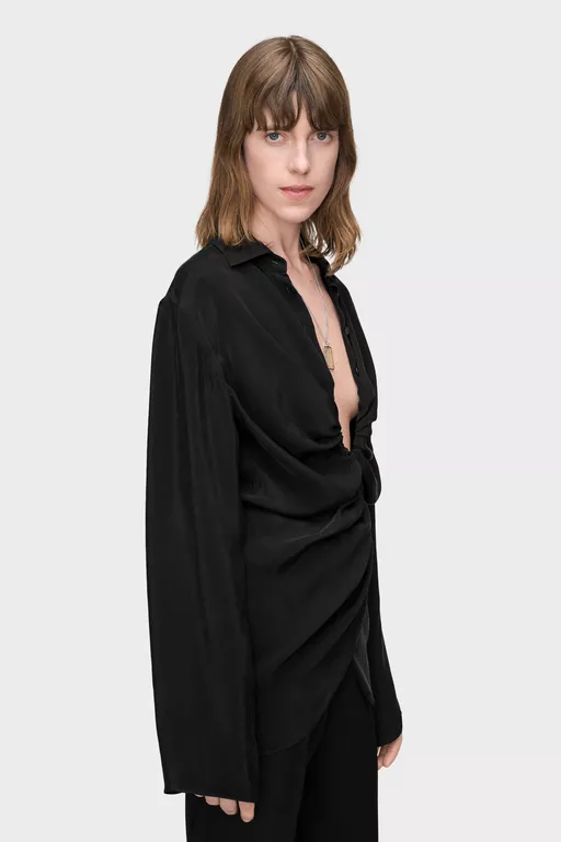 Ruched Wrap Shirt - Shirts