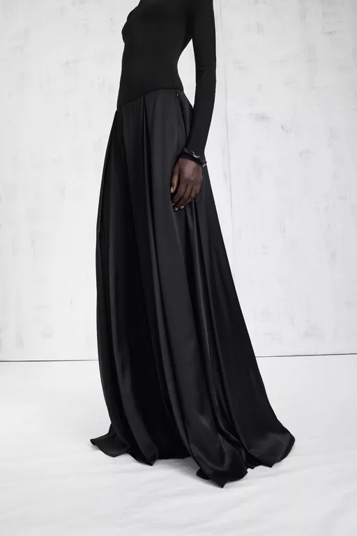 Elongated Satin Maxi Skirt - Long skirts