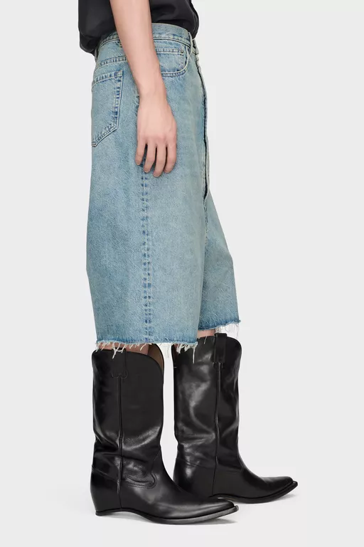 Dropped-Rise Denim Bermudas - Shorts