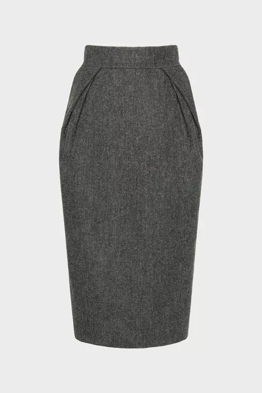 Wool midi skirt