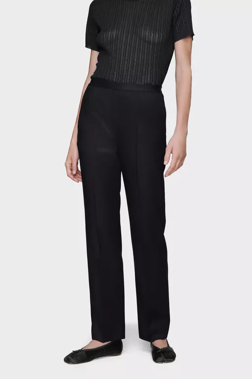 Gerade geschnittene Wollhose - Hosen