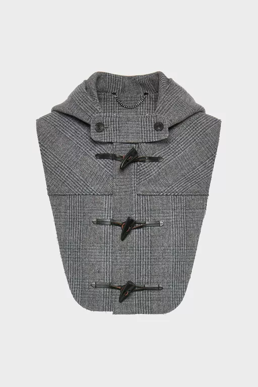 Checked Wool Cropped Vest - Scarves