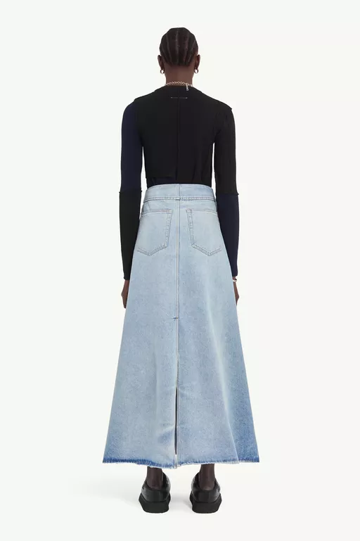 Long denim skirt - Skirts