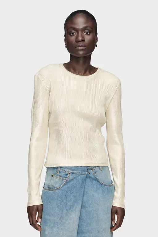 Silver Print Long-Sleeve Top - Tops