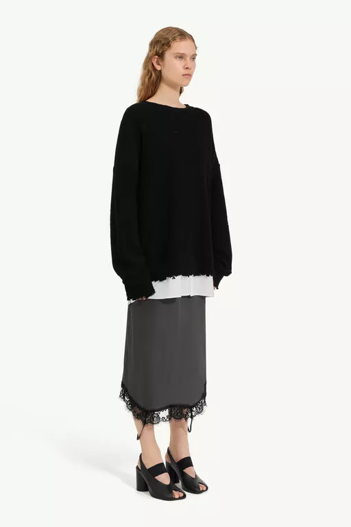 Distressed hem sweater - Knitwear