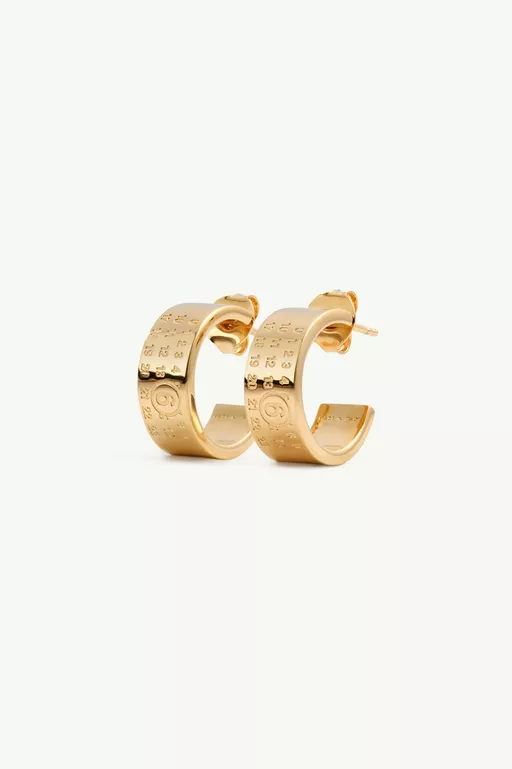 Gold numeric hoop earrings - Earrings