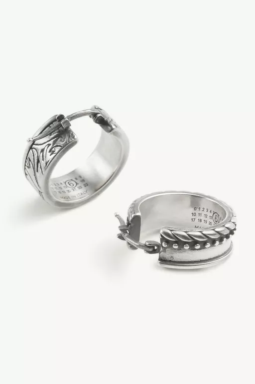 Asymetrical Buckle Motif Earrings - Candle