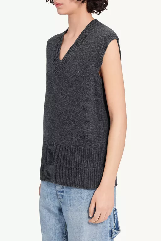 Merino wool knitted gilet - Waistcoats