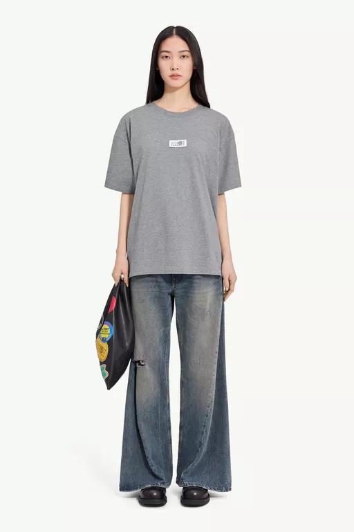 Label cotton jersey T-shirt - T-shirts