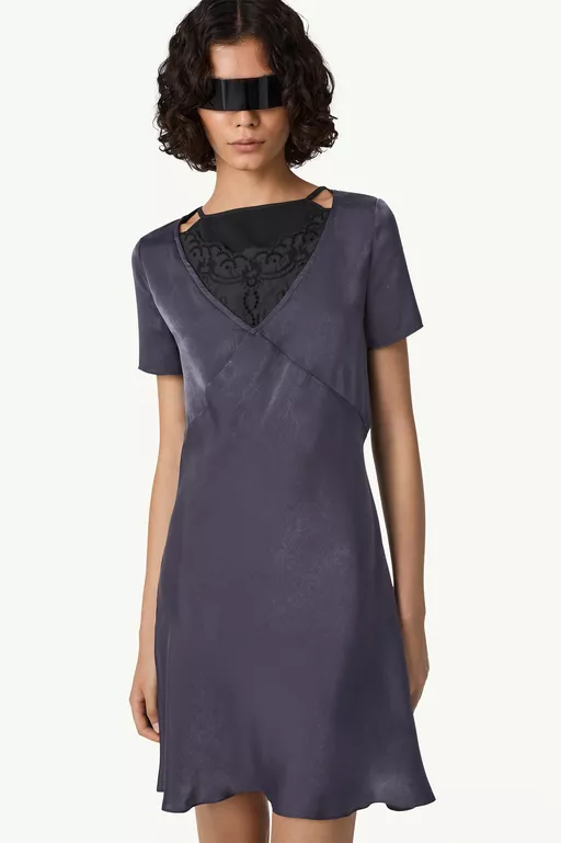 Double layer lining-look slip dress - Mini Dress