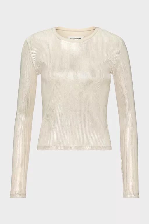 Silver Print Long-Sleeve Top - Tops