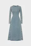 Bleu Clair - Robe midi en denim